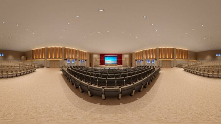 Foto de Vista de 360 grados, representación 3d de la sala de conferencias, amplificador - Imagen libre de derechos