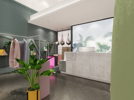 Photo for 3d render of cloth fashion shop - Royalty Free Image