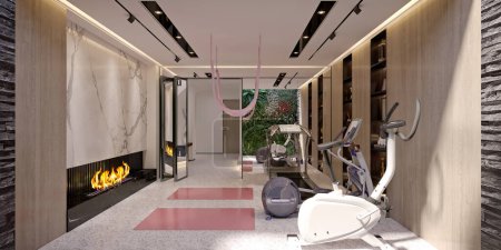 3D-Rendering Fitness-Studio Salon