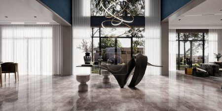Foto de 3d renderizado de villa de lujo casa interior - Imagen libre de derechos