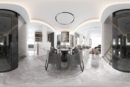 Foto de 3d renderizado de interior de casa de lujo - Imagen libre de derechos