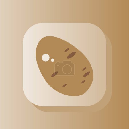 Téléchargez les illustrations : Potato 3d button outline icon. Healthy nutrition concept. Potato 3d symbol sign vector illustration isolated on brown color background - en licence libre de droit