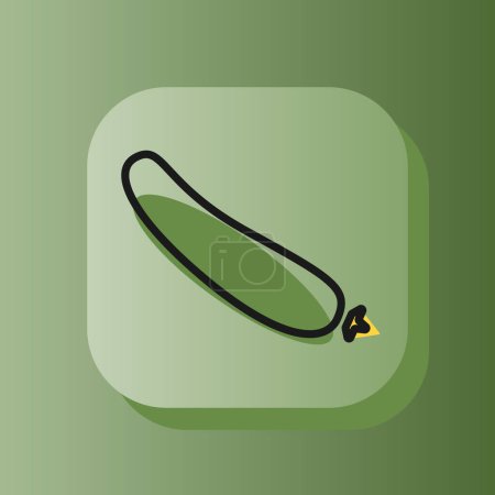 Ilustración de 3d square button green cucumber on outline icon. Flat symbol sign vector illustration isolated on a green background. Healthy nutrition concept - Imagen libre de derechos