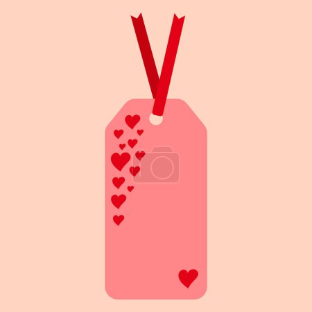 Ilustración de Set of blank labels, gift tag for a present with love decorates, hearts and flowers. Vector illustration - Imagen libre de derechos