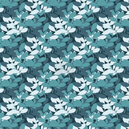 Illustration for Seamless pattern of green leaves, vector illustration. Design for wallpaper, fashion, textile, fabric, wrapping, and all prints on green - Royalty Free Image