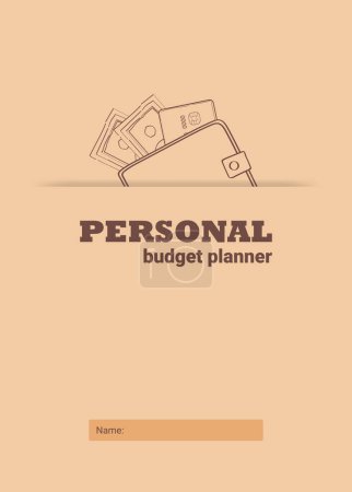 Ilustración de Portada del planificador del presupuesto mensual personal, ilustración vectorial - Imagen libre de derechos