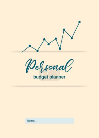 Téléchargez les illustrations : Couverture du planificateur budgétaire mensuel personnel, illustration vectorielle - en licence libre de droit