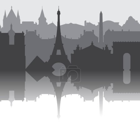 Ilustración de Ciudad de París skyline. Silhouette City Paris Francia antecedentes. Ilustración vectorial - Imagen libre de derechos
