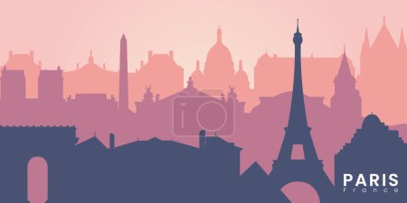 Skyline von Paris. Silhouette City Paris Frankreich Hintergrund. Vektorillustration