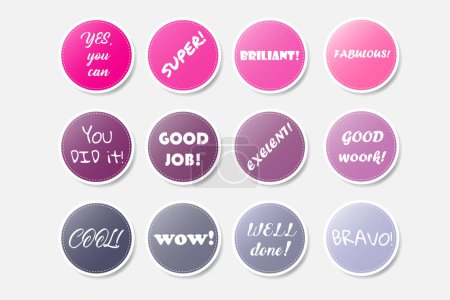 Illustration for Colorful circle sticker collection, vector illustration - Royalty Free Image