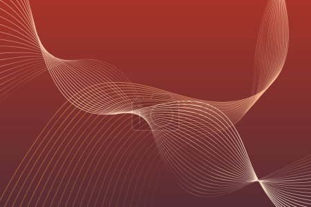 Illustration for A red background with intersecting white lines creates an abstract pattern - Royalty Free Image