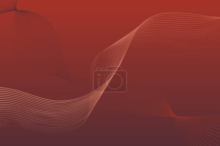 Red background with wavy lines, creating a visually dynamic and vibrant composition