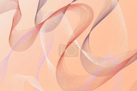 Illustration for Abstract background in various shades of pink with wavy lines creates a dynamic and visually engaging composition - Royalty Free Image