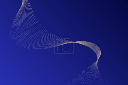 Illustration for A photo featuring a blue background with distinct white wavy lines arranged in various patterns - Royalty Free Image