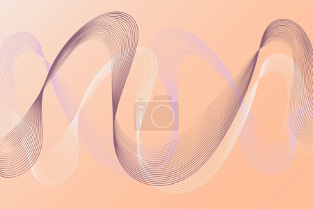 Ilustración de Un fondo rosa con líneas onduladas crea una composición visualmente atractiva y dinámica - Imagen libre de derechos