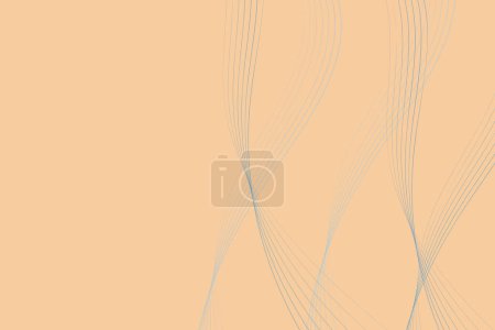 Illustration for Beige background with multiple wavy lines intersecting each other. The lines vary in thickness and curve in different directions, creating an abstract pattern on the neutral backdrop - Royalty Free Image
