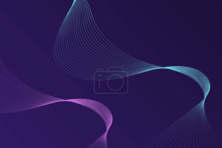 Illustration for An image featuring a vibrant purple background with wavy lines spreading across it - Royalty Free Image
