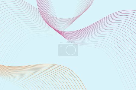 Illustration for Vibrant blue and pink background with wavy lines running through. The intersecting lines create a dynamic and eye-catching pattern that adds depth and movement to the composition - Royalty Free Image