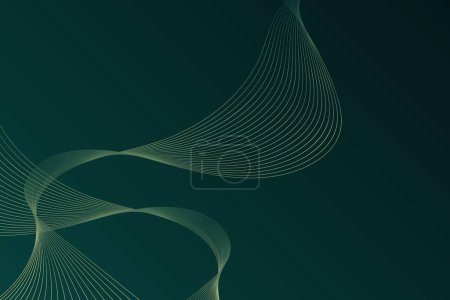 Illustration for A photo featuring a dark green background with wavy lines creating an abstract pattern - Royalty Free Image
