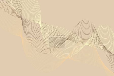 Illustration for Beige background with wavy lines intersecting each other. The lines create a visually dynamic pattern across the surface, adding a sense of movement and depth to the composition - Royalty Free Image