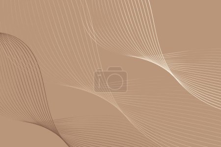 Ilustración de Un fondo beige abstracto con líneas onduladas en diferentes tonos de bronceado y crema. Las líneas ondulan y se superponen, creando una superficie dinámica y texturizada que llena el marco - Imagen libre de derechos