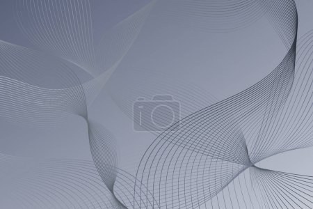 Illustration for A plain blue background with intersecting lines and curved formations - Royalty Free Image