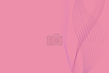 Illustration for A pink background with wavy lines running across it in various directions. The lines create a dynamic and abstract pattern, adding depth and movement to the background - Royalty Free Image
