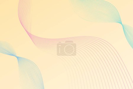Illustration for Vibrant abstract background with wavy lines in shades of yellow and blue - Royalty Free Image