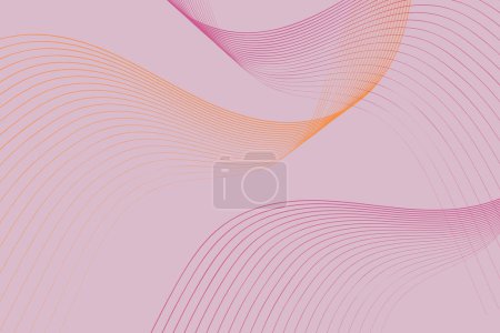 Illustration for Pink background with wavy lines running across it in various directions. The lines create a dynamic and visually interesting pattern on the textured surface - Royalty Free Image