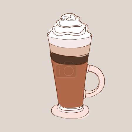 A cup filled with rich, dark coffee topped with a generous dollop of fluffy whipped cream. The creamy topping sits elegantly on the surface of the coffee