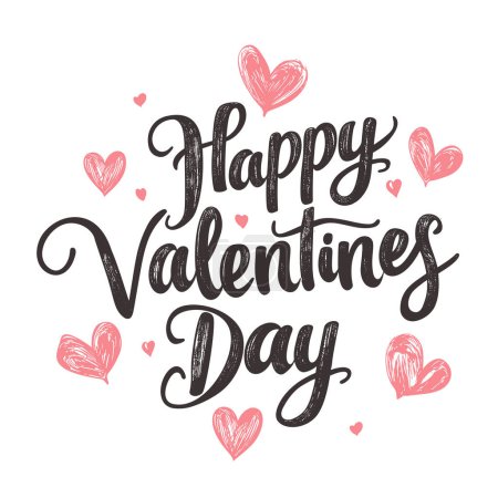 Téléchargez les photos : Joyeux lettrage Saint-Valentin. Illustration vectorielle de calligraphie. - en image libre de droit
