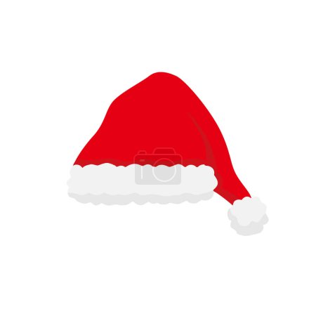 Ilustración de Sombrero rojo de Navidad aislado sobre fondo blanco. Traje de Papá Noel. Concepto de Navidad. Existencias de vectores - Imagen libre de derechos