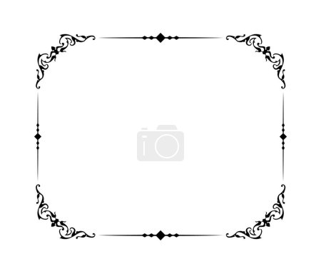 Ilustración de Adorno decorativo marco de diseño aislado sobre fondo blanco. Marco vintage. Existencias de vectores - Imagen libre de derechos