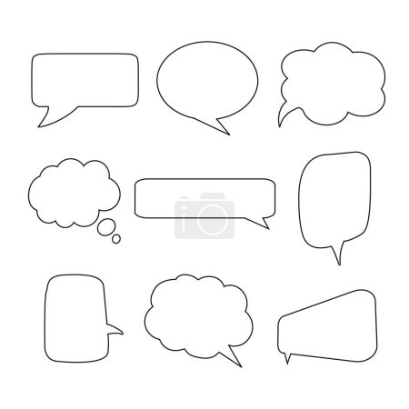 Ilustración de Paquete de burbujas de habla aislado sobre fondo blanco. Burbujas vacías en blanco. Existencias de vectores - Imagen libre de derechos
