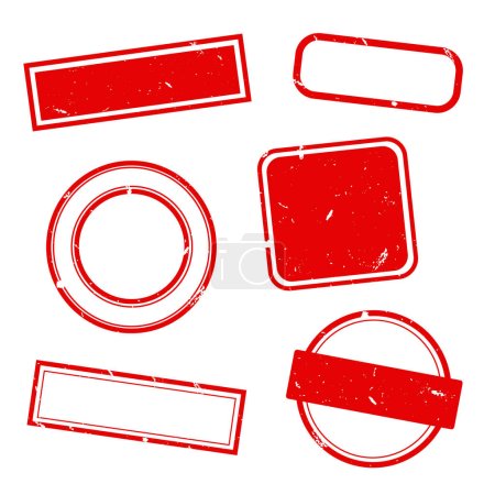 Leere Briefmarke mit Rahmen. Set Stempel Grunge isoliert auf weißem Hintergrund. Grunge texturierte Briefmarke. Vektoraktie