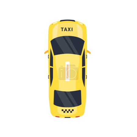 Ilustración de Vista superior del coche taxi de la ciudad aislado sobre fondo blanco. Existencias de vectores - Imagen libre de derechos