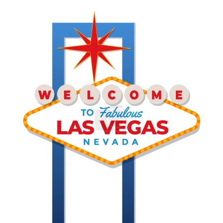 Illustration for Las vegas sign design isolated on white background. Welcome to fabulous Las Vegas sign. Vector stock - Royalty Free Image