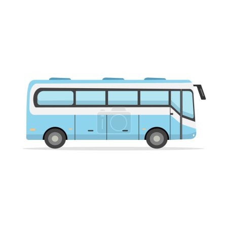 Illustration for Touristic bus isolated on white background. Travel bus profile. Vector stock - Royalty Free Image