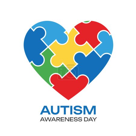 Logo autisme avec pièces de puzzle isolées sur fond blanc. Journée mondiale de sensibilisation à l'autisme icône design. Stock vectoriel
