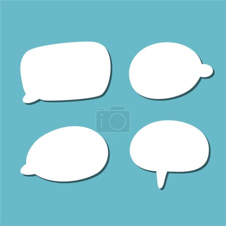 abstract set of white speech bubble with shadow isolated background. space for text. abstract blank area for rill text of font.