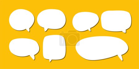 Photo for Abstract set of white speech bubble with shadow isolated background. space for text. abstract blank area for rill text of font. - Royalty Free Image