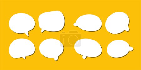 Photo for Abstract set of white speech bubble with shadow isolated background. space for text. abstract blank area for rill text of font. - Royalty Free Image