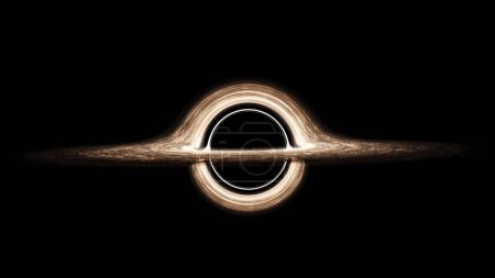 Foto de Agujero negro en el espacio devorando el espacio y la materia negra. Espacio interestelar, gas ionizado caliente alrededor de un agujero negro. Distorsión del espacio y del tiempo. 3d renderizar - Imagen libre de derechos
