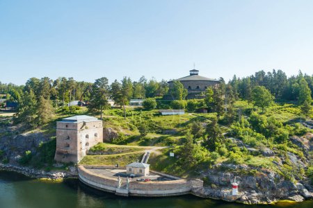 Festung Fredriksborg in den Schären von Stockholm Schweden an einem Sommermorgen