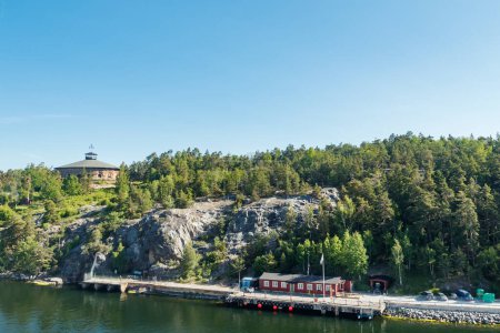 Festung Fredriksborg in den Schären von Stockholm Schweden an einem Sommermorgen