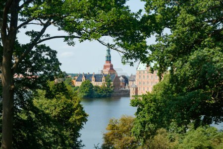 View of Frederiksborg castle in Hillerod, Denmark