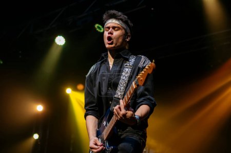 Foto de Guitarrista actuando en un concierto en vivo. - Imagen libre de derechos