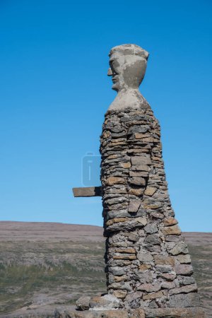 The Stoneman Kleifabui on Kleifaheidi heath in the westfjords of Iceland