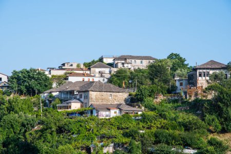 View over city of Gjirokaster in albania