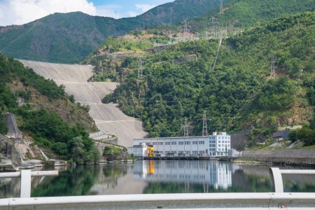 Photo for Fierze Albania - July 2. 2023: Fierze hydroelectric power plant - Royalty Free Image